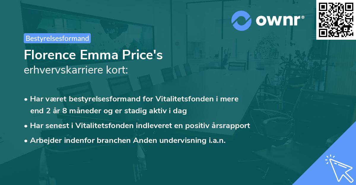 Florence Emma Price's erhvervskarriere kort