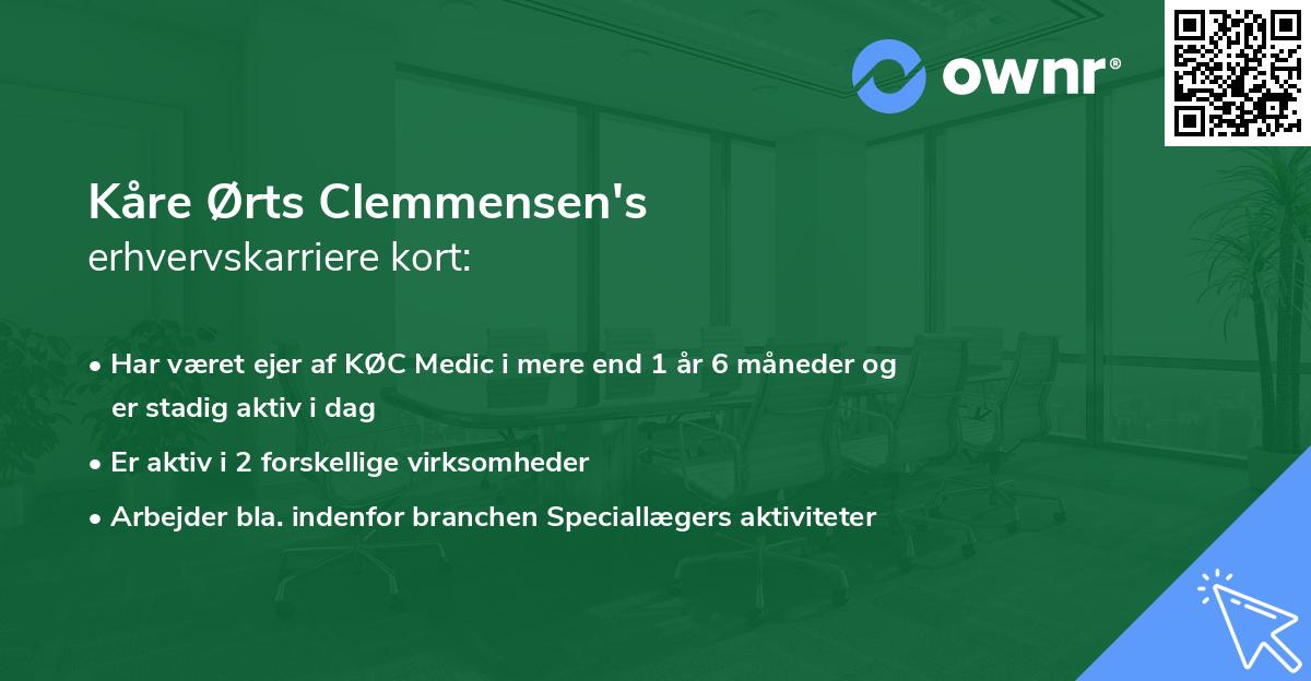 Kåre Ørts Clemmensen's erhvervskarriere kort