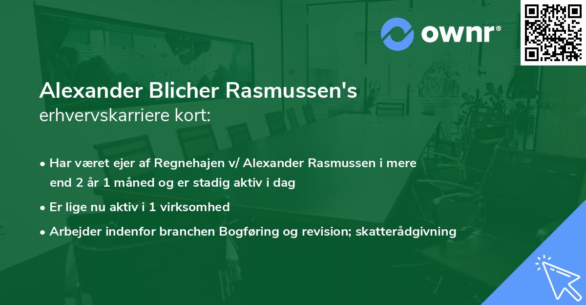 Alexander Blicher Rasmussen's erhvervskarriere kort