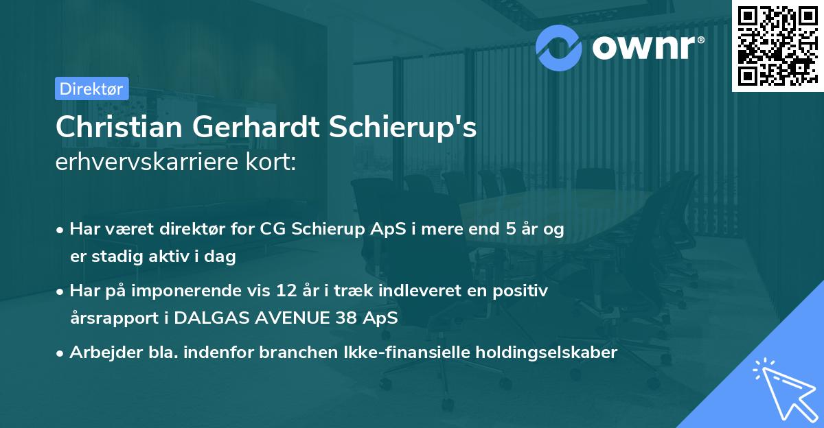 Christian Gerhardt Schierup's erhvervskarriere kort