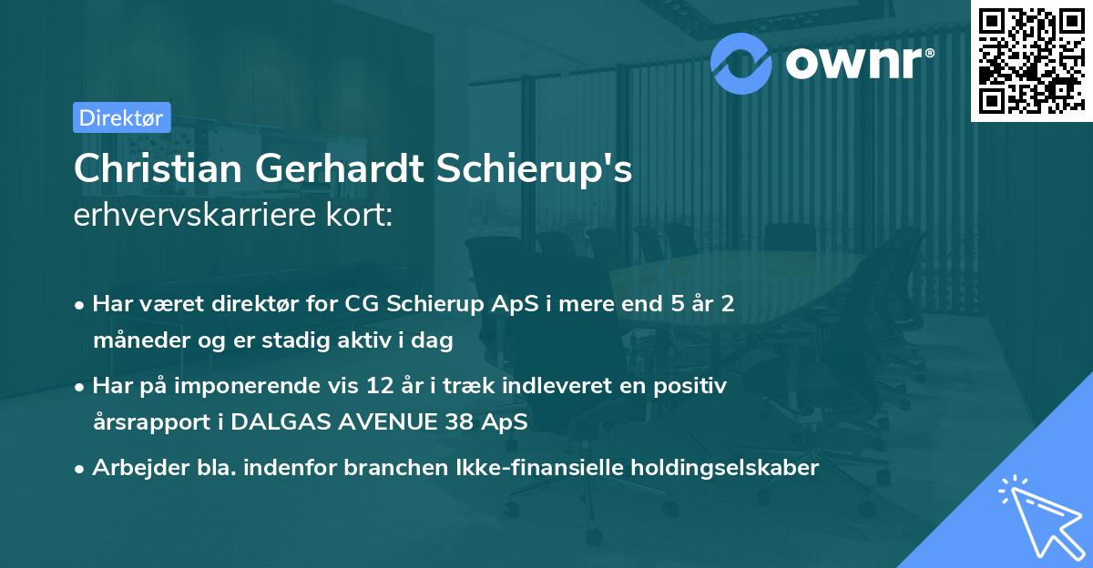 Christian Gerhardt Schierup's erhvervskarriere kort