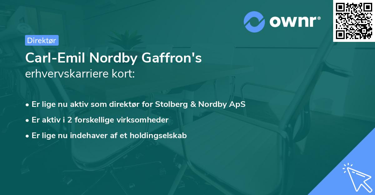Carl-Emil Nordby Gaffron's erhvervskarriere kort