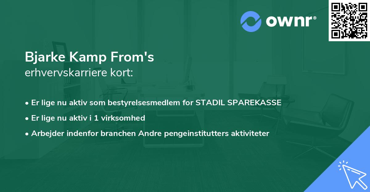 Bjarke Kamp From's erhvervskarriere kort
