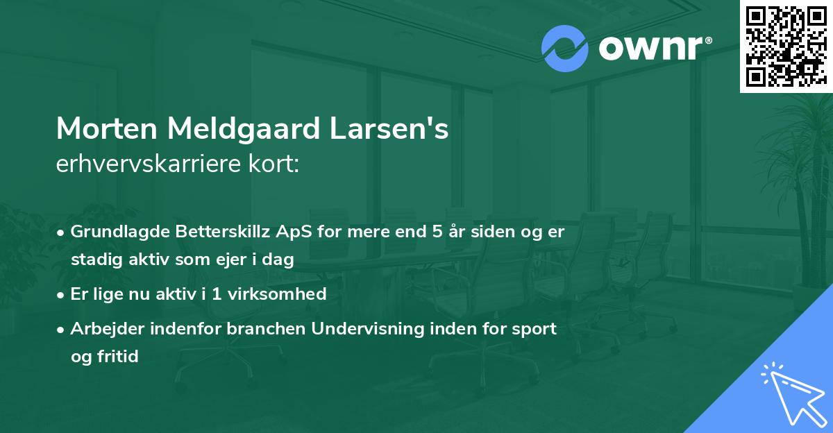 Morten Meldgaard Larsen's erhvervskarriere kort
