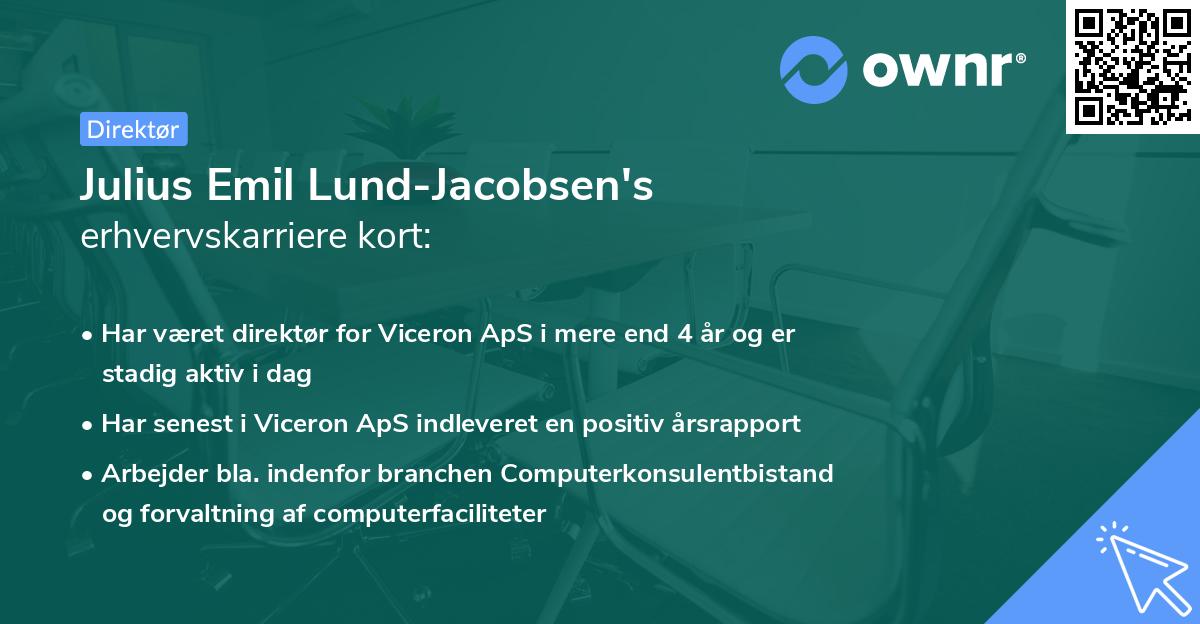 Julius Emil Lund-Jacobsen's erhvervskarriere kort
