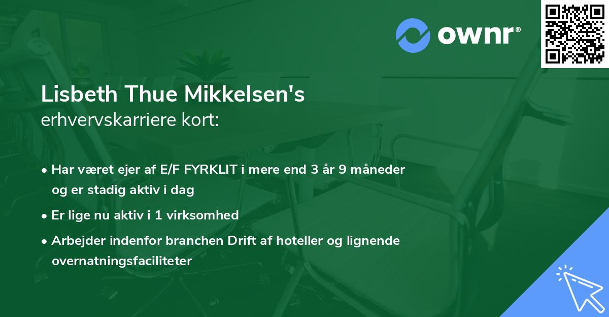 Lisbeth Thue Mikkelsen's erhvervskarriere kort
