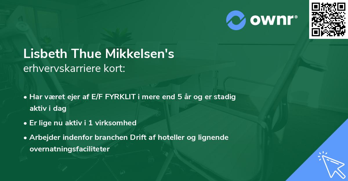 Lisbeth Thue Mikkelsen's erhvervskarriere kort