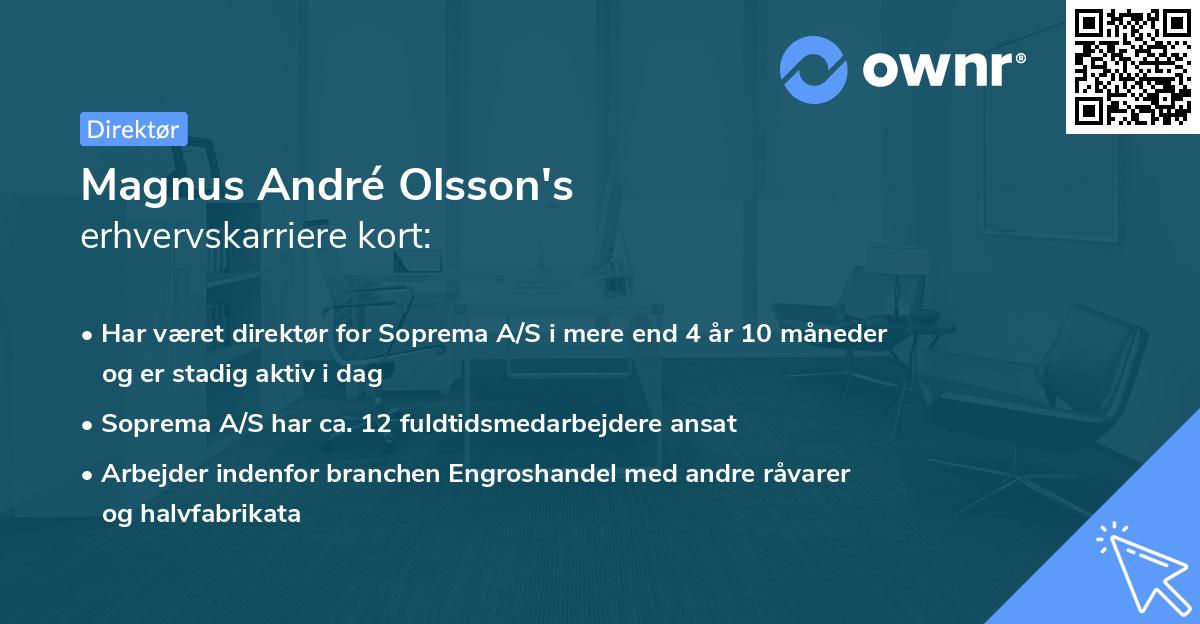 Magnus André Olsson's erhvervskarriere kort