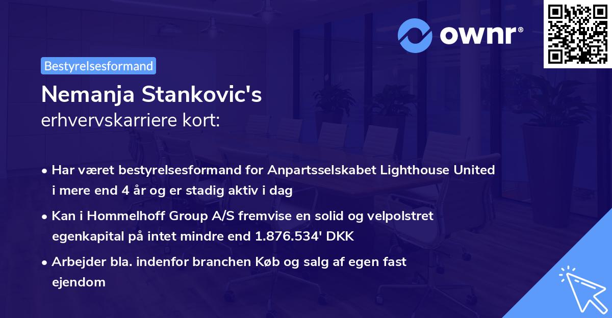 Nemanja Stankovic's erhvervskarriere kort