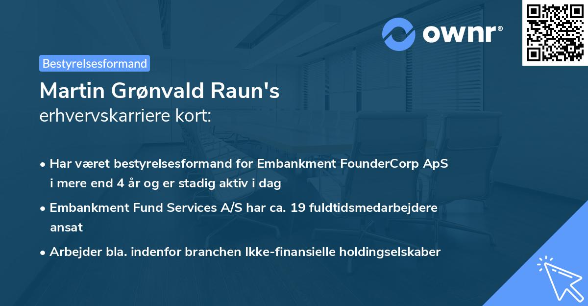 Martin Grønvald Raun's erhvervskarriere kort