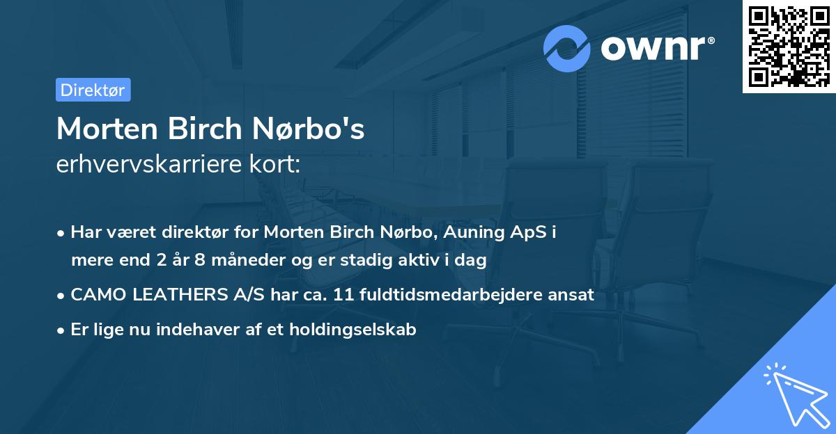 Morten Birch Nørbo's erhvervskarriere kort