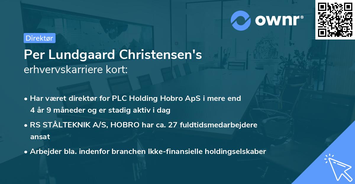 Per Lundgaard Christensen's erhvervskarriere kort