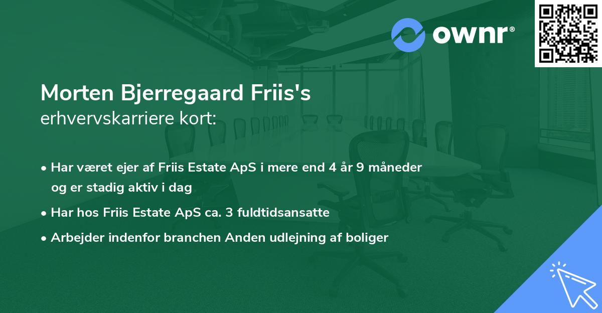 Morten Bjerregaard Friis's erhvervskarriere kort