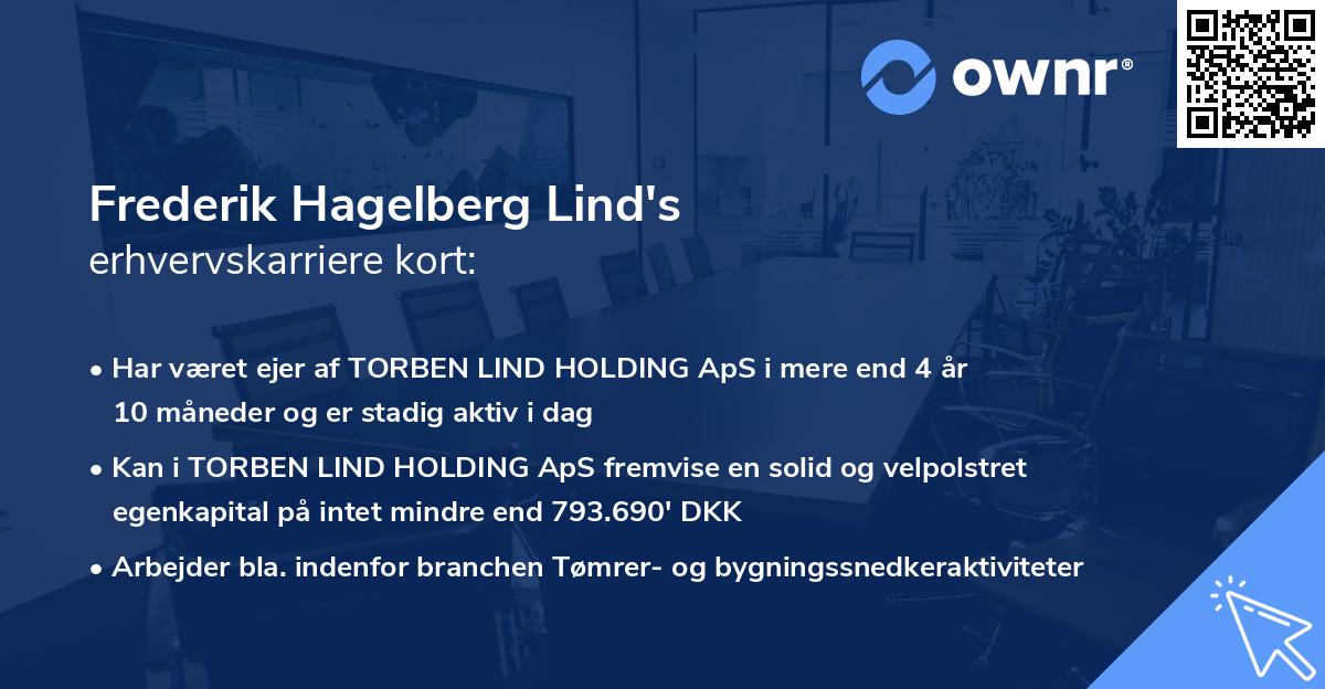 Frederik Hagelberg Lind's erhvervskarriere kort