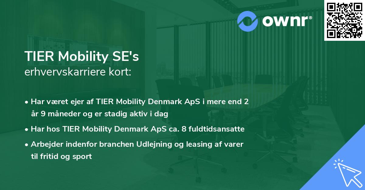 TIER Mobility SE's erhvervskarriere kort