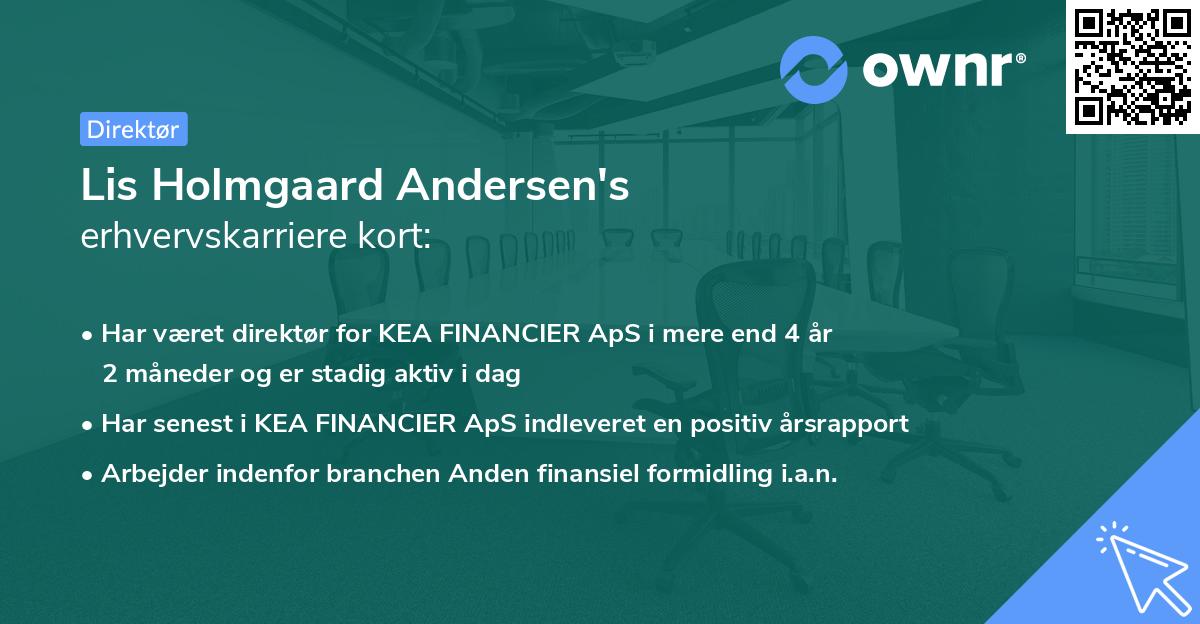Lis Holmgaard Andersen's erhvervskarriere kort