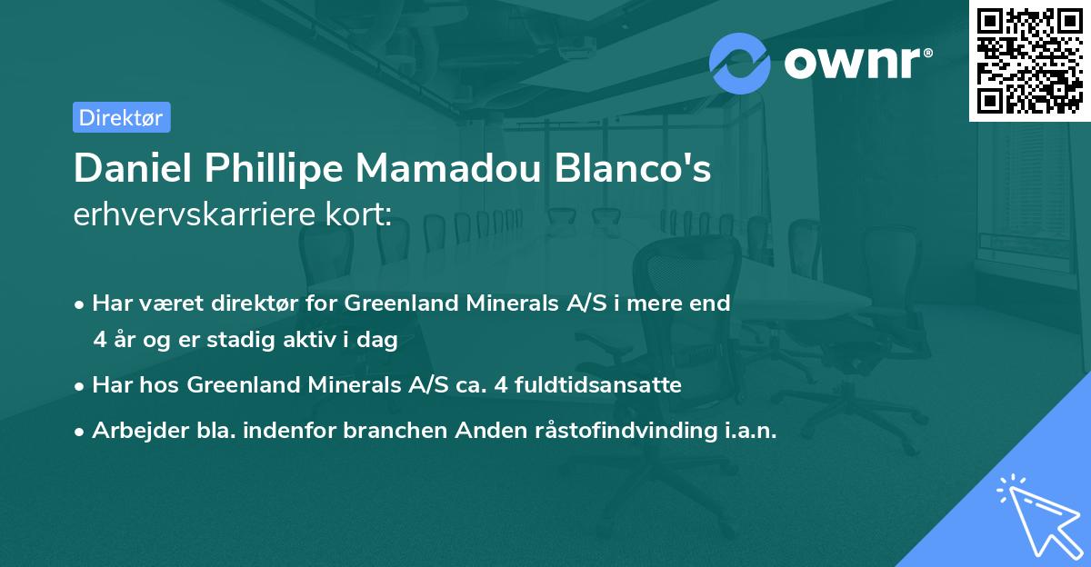 Daniel Phillipe Mamadou Blanco's erhvervskarriere kort