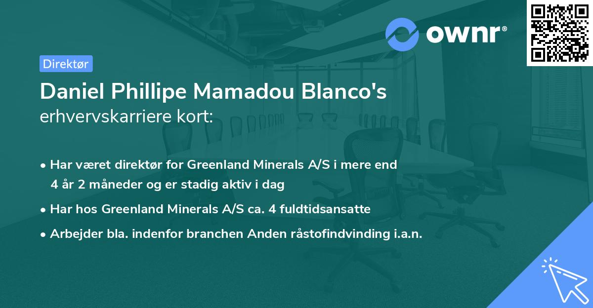 Daniel Phillipe Mamadou Blanco's erhvervskarriere kort