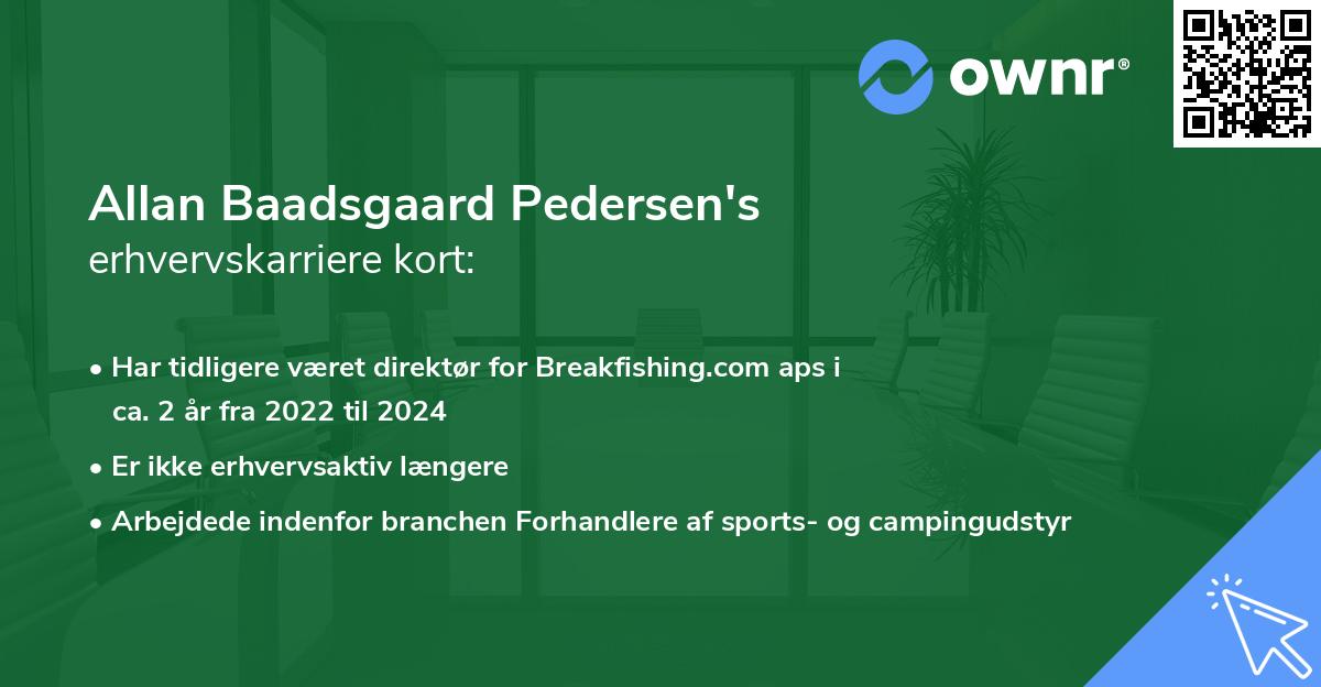 Allan Baadsgaard Pedersen's erhvervskarriere kort
