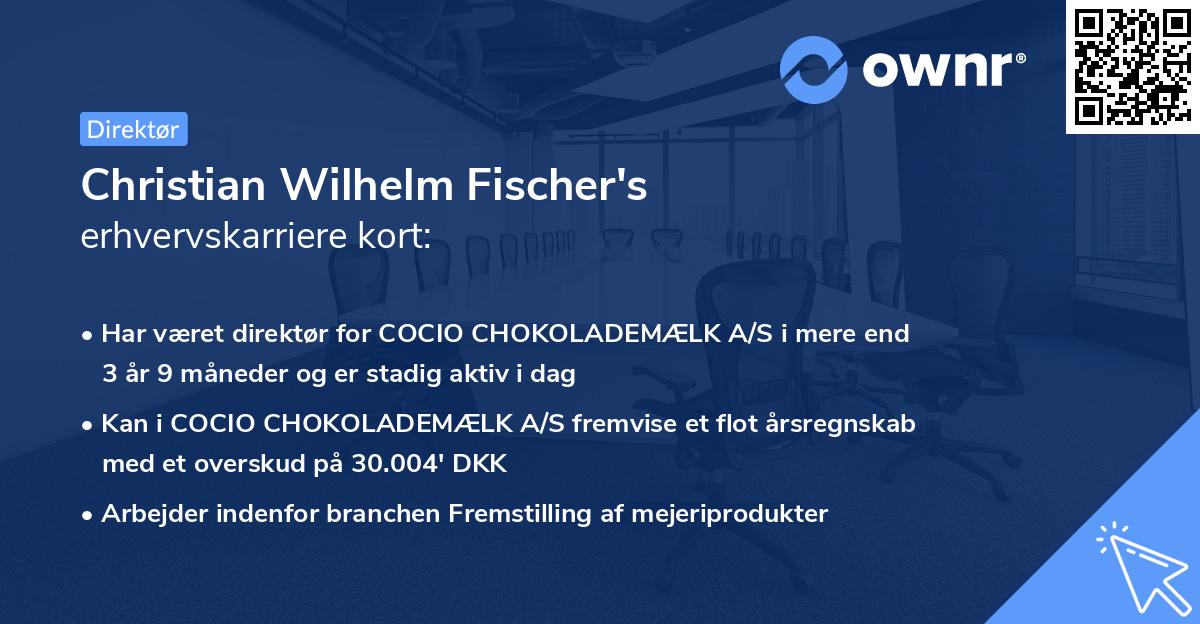 Christian Wilhelm Fischer's erhvervskarriere kort