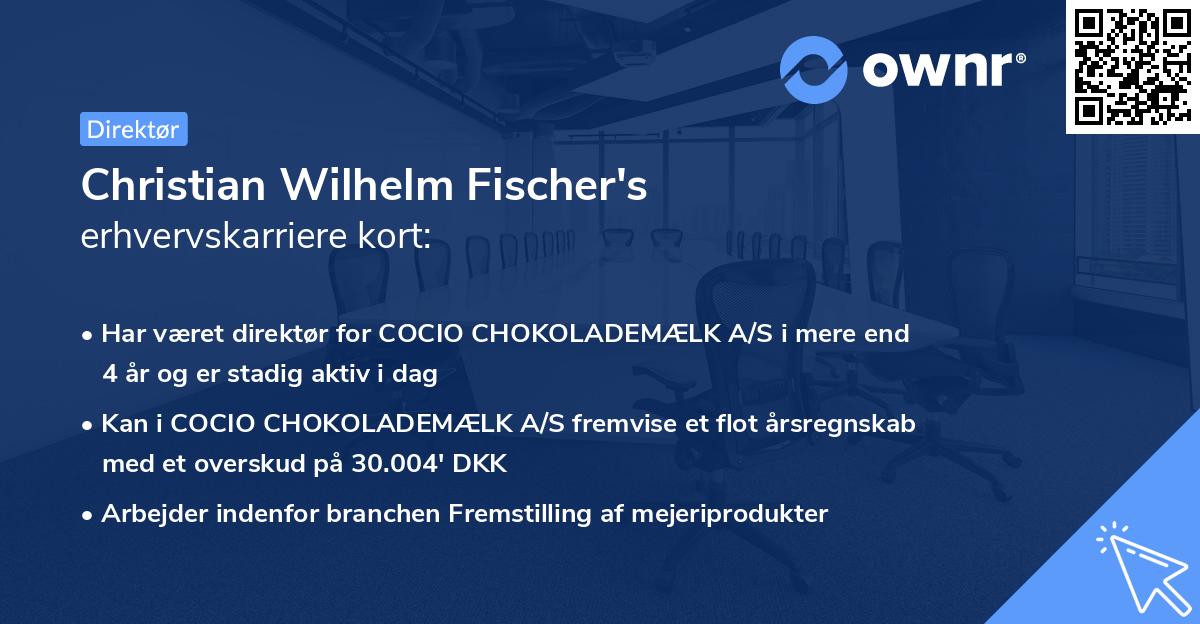 Christian Wilhelm Fischer's erhvervskarriere kort