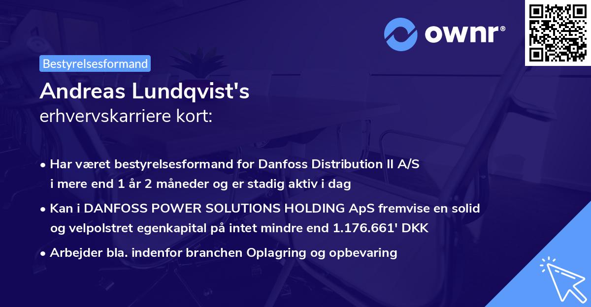 Andreas Lundqvist's erhvervskarriere kort