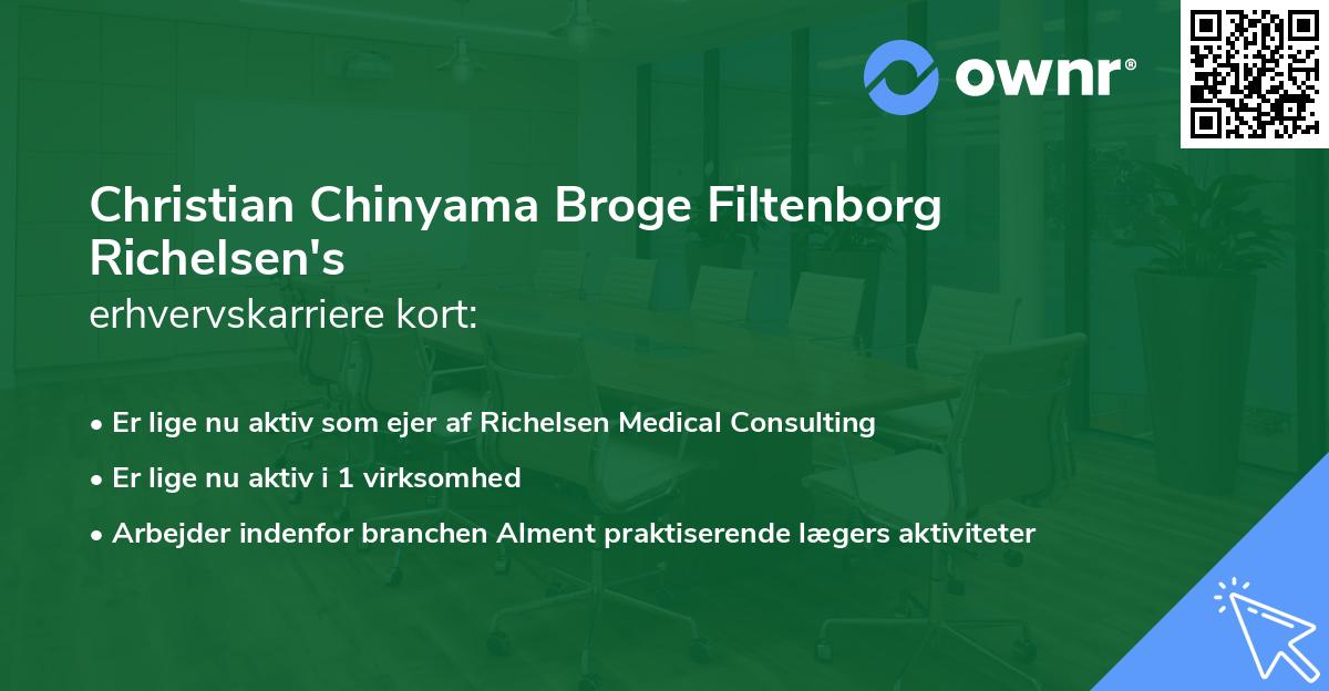 Christian Chinyama Broge Filtenborg Richelsen's erhvervskarriere kort