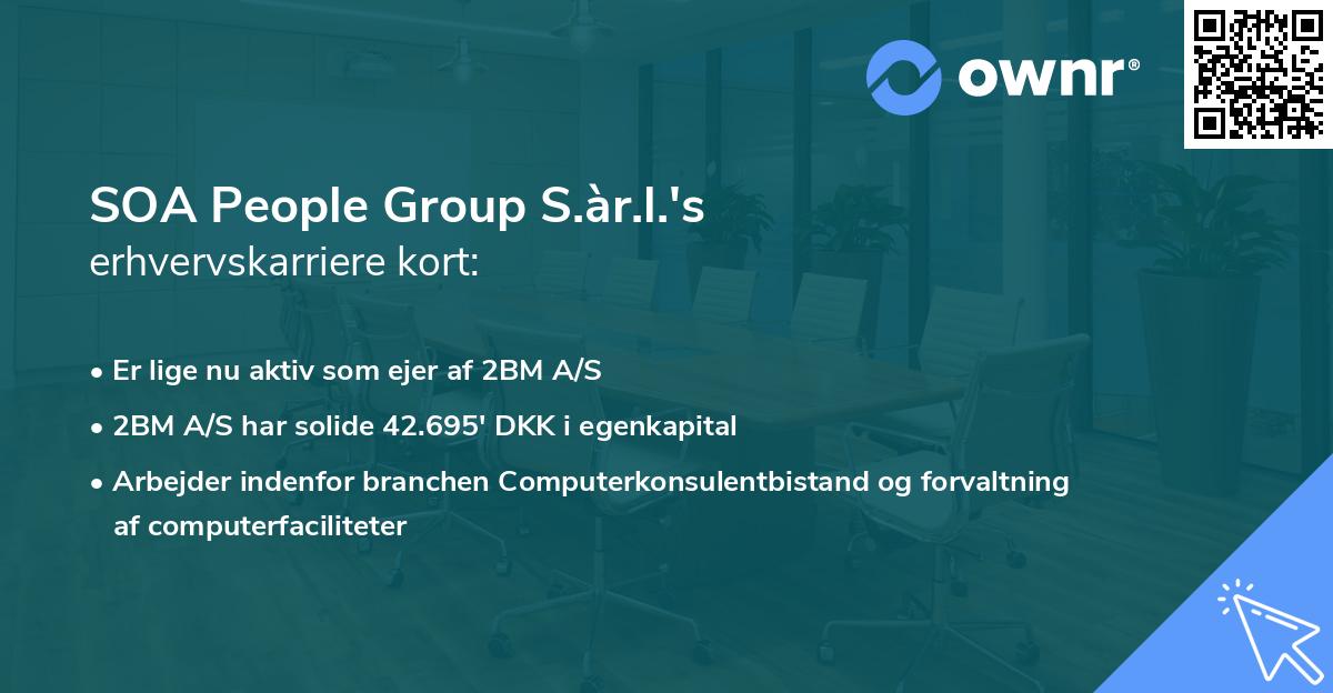 SOA People Group S.àr.l.'s erhvervskarriere kort