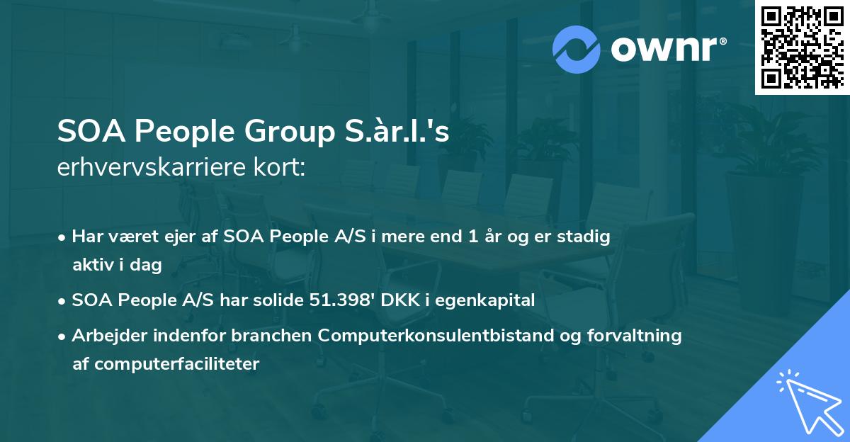 SOA People Group S.àr.l.'s erhvervskarriere kort