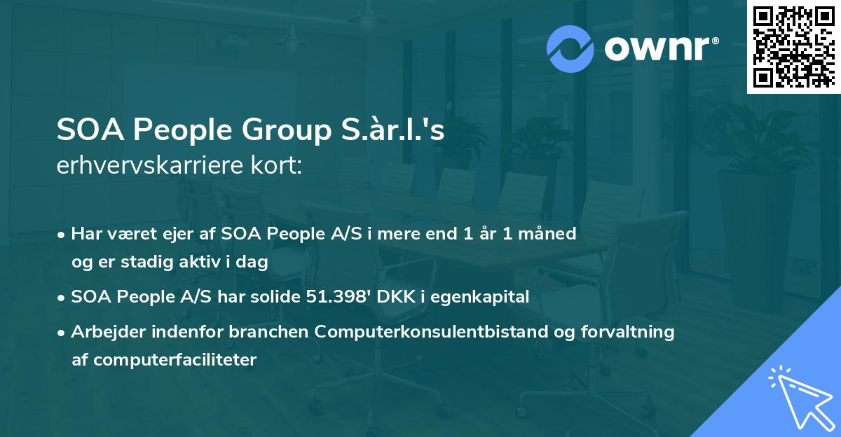 SOA People Group S.àr.l.'s erhvervskarriere kort