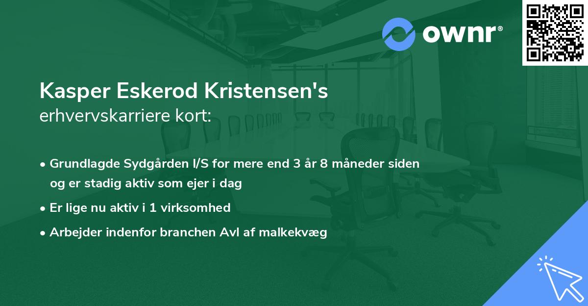 Kasper Eskerod Kristensen's erhvervskarriere kort