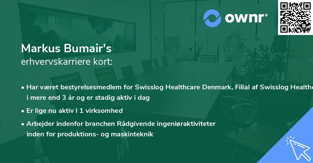 Markus Bumair's erhvervskarriere kort