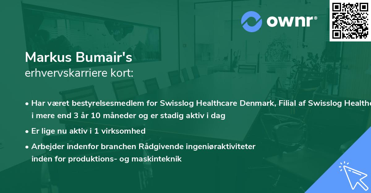 Markus Bumair's erhvervskarriere kort