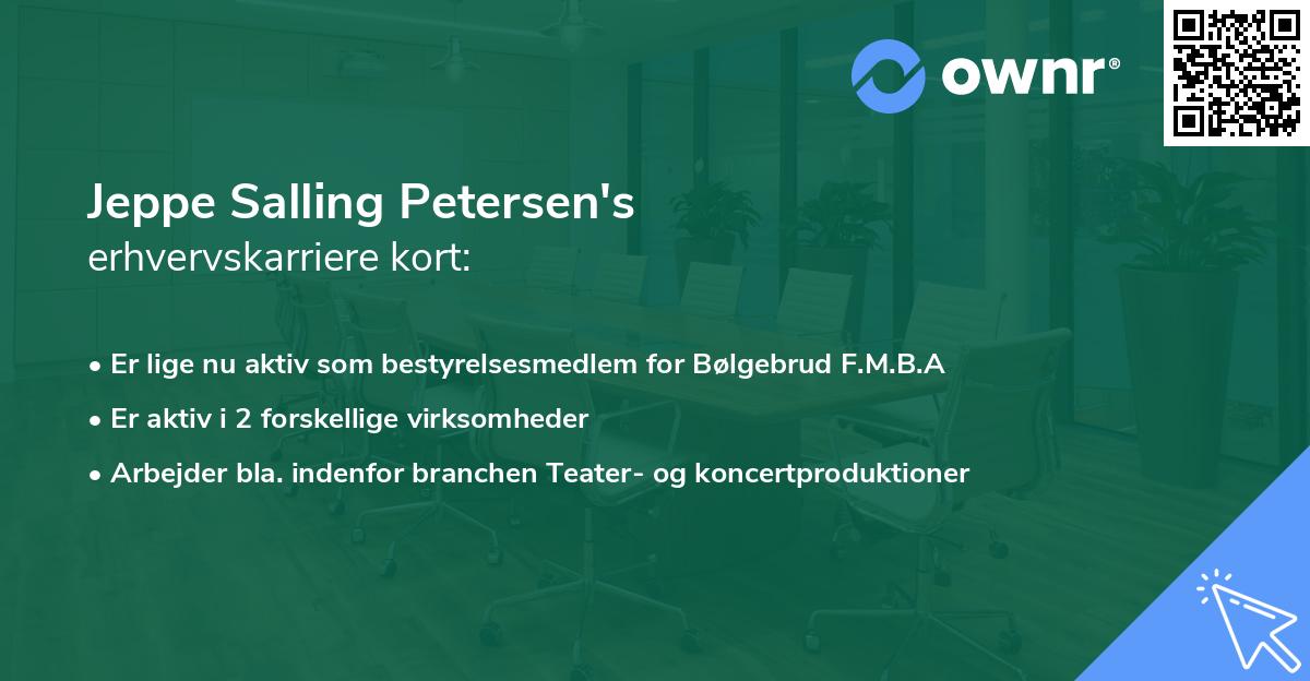 Jeppe Salling Petersen's erhvervskarriere kort