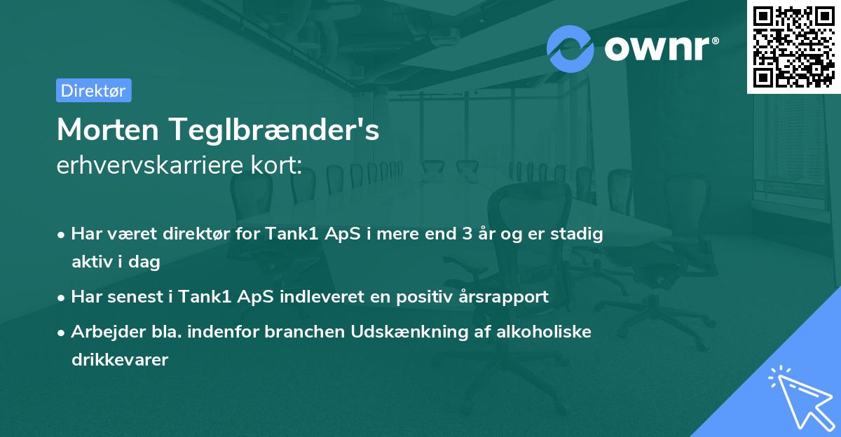 Morten Teglbrænder's erhvervskarriere kort