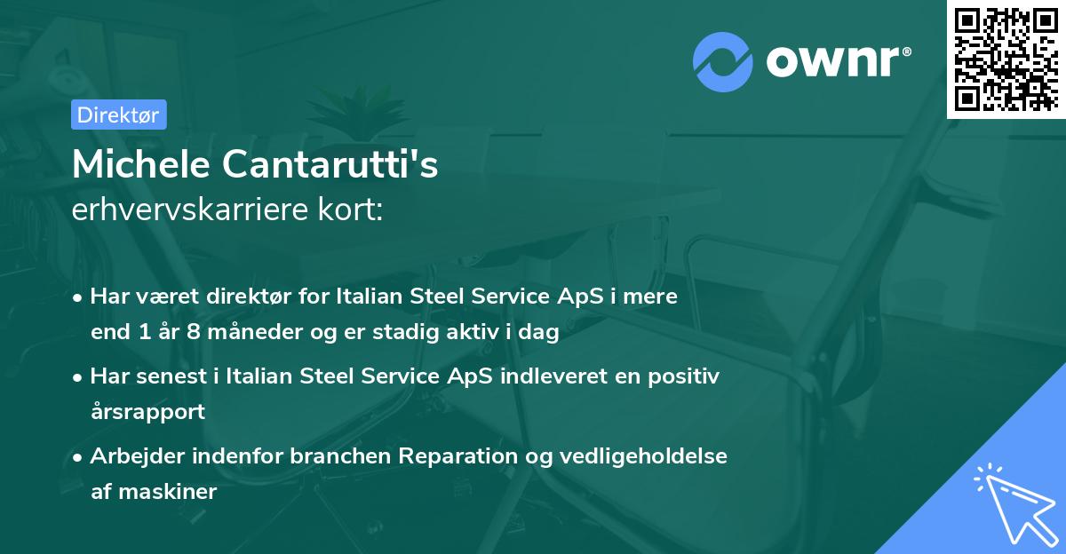 Michele Cantarutti's erhvervskarriere kort