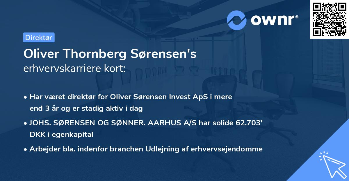 Oliver Thornberg Sørensen's erhvervskarriere kort