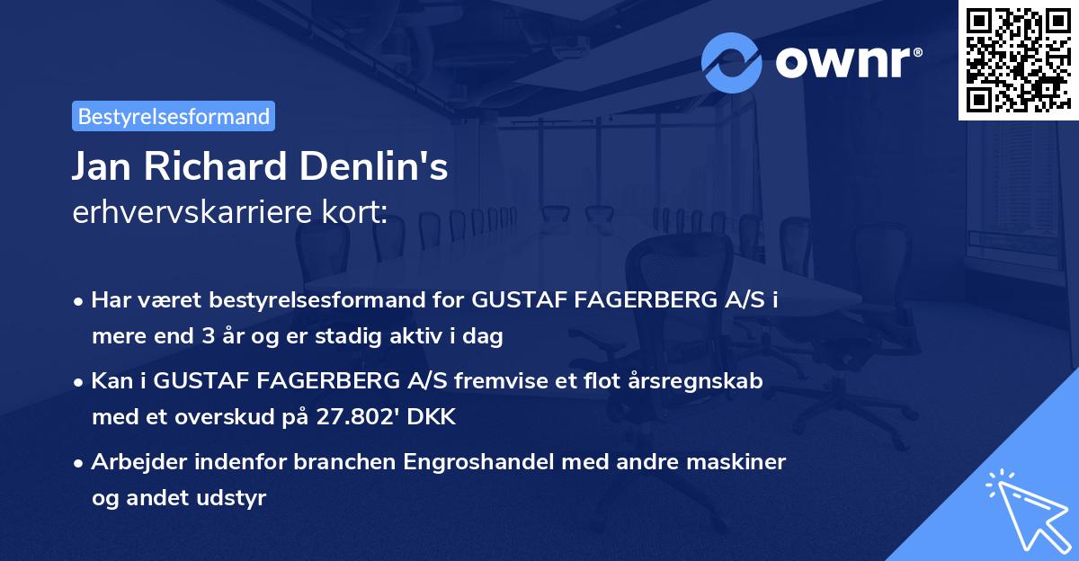 Jan Richard Denlin's erhvervskarriere kort