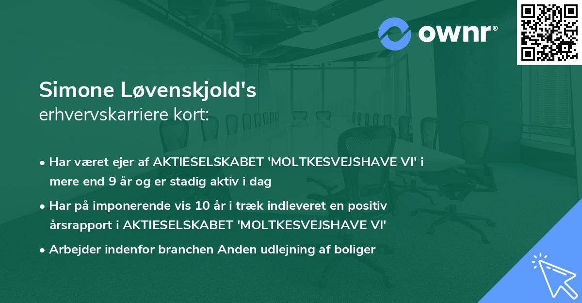Simone Løvenskjold's erhvervskarriere kort