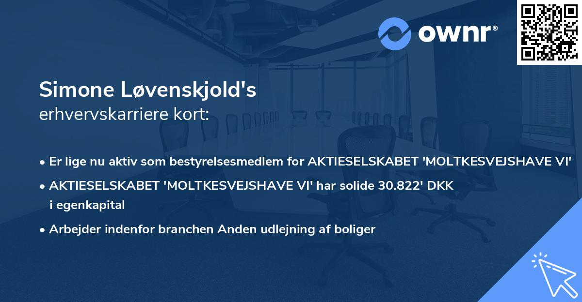 Simone Løvenskjold's erhvervskarriere kort