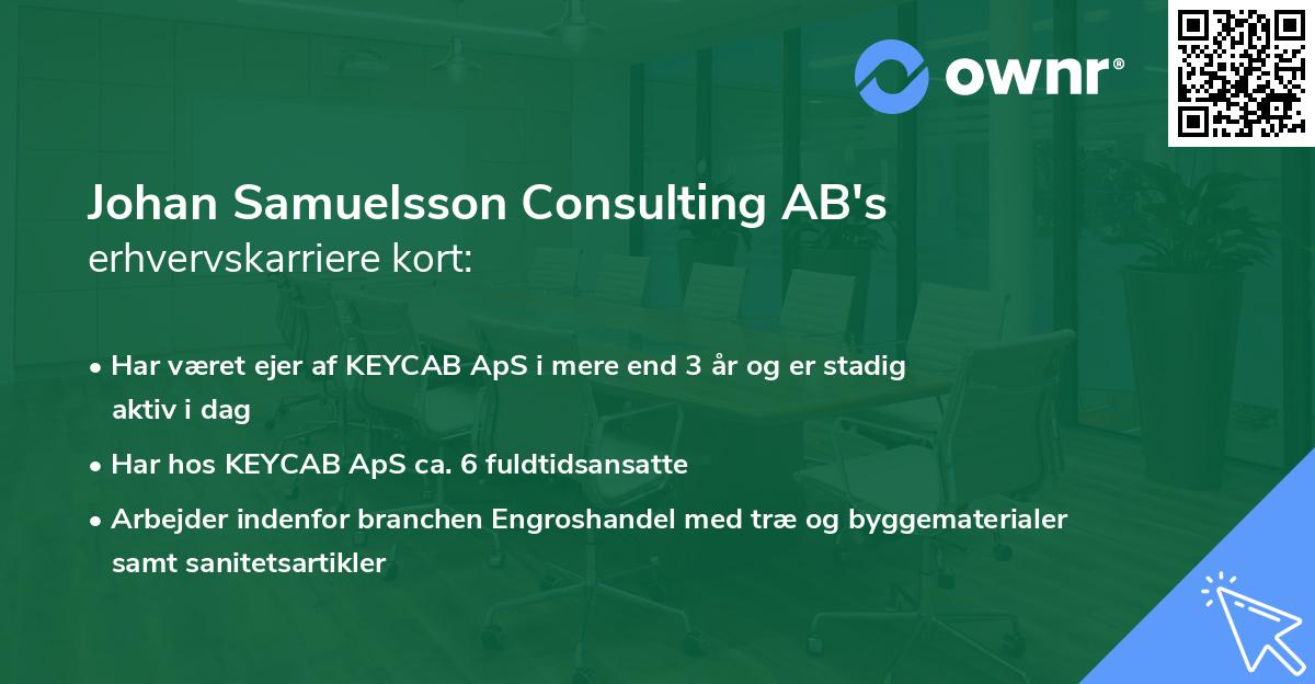 Johan Samuelsson Consulting AB's erhvervskarriere kort