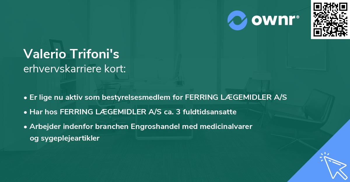 Valerio Trifoni's erhvervskarriere kort