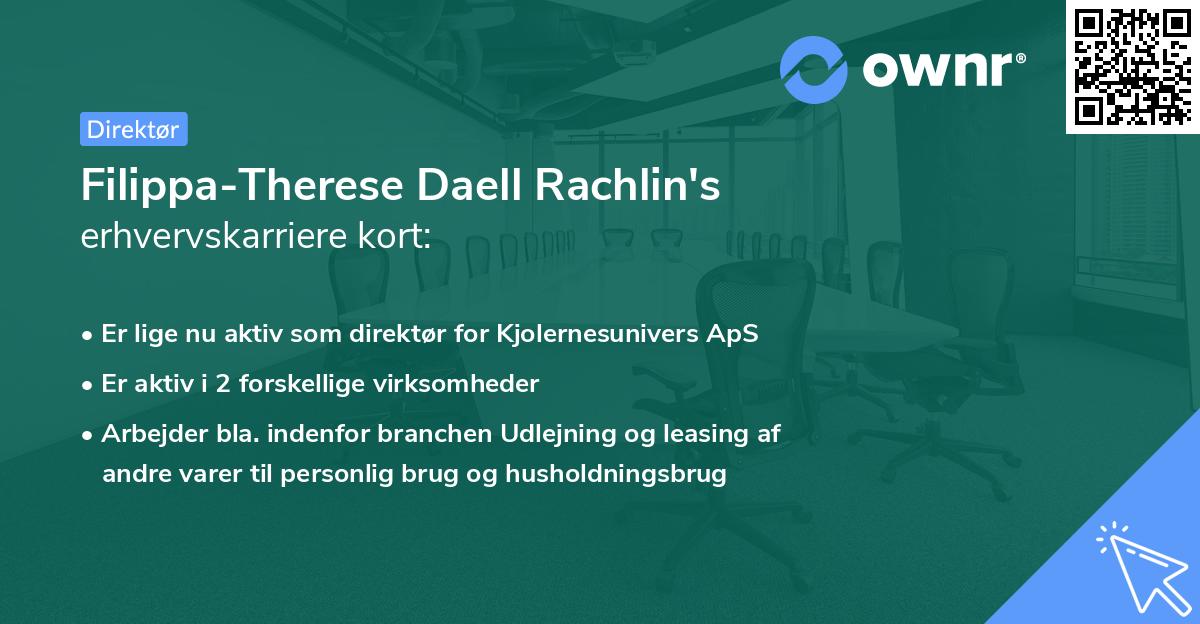 Filippa-Therese Daell Rachlin's erhvervskarriere kort