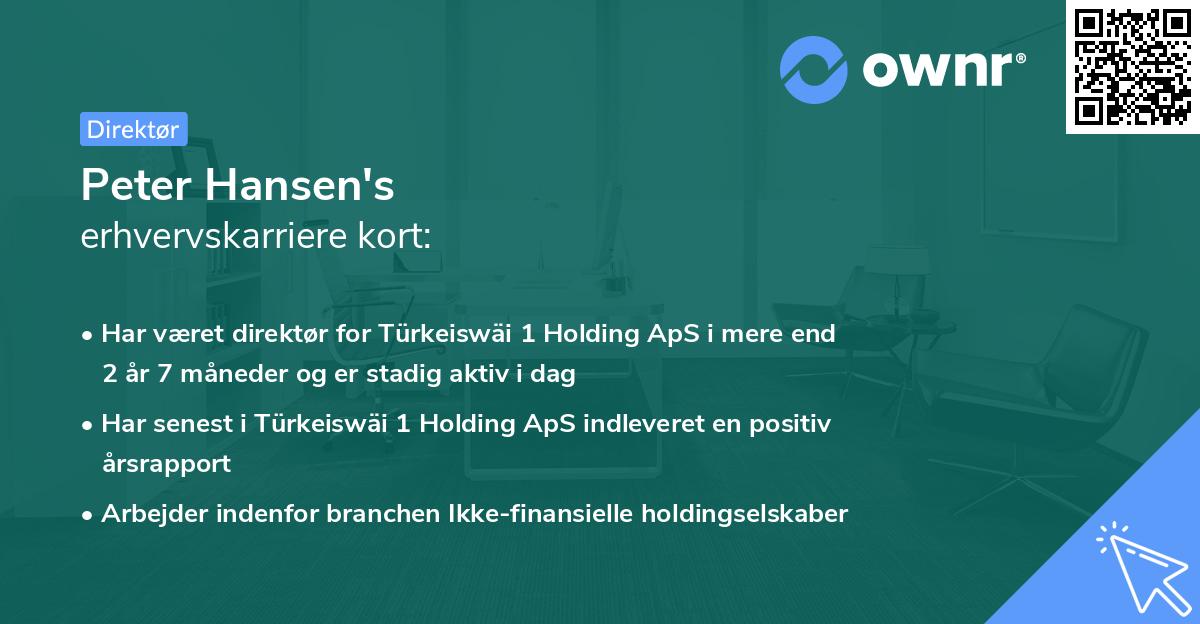 Peter Hansen's erhvervskarriere kort