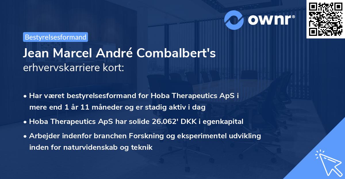 Jean Marcel André Combalbert's erhvervskarriere kort