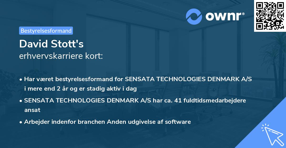 David Stott's erhvervskarriere kort