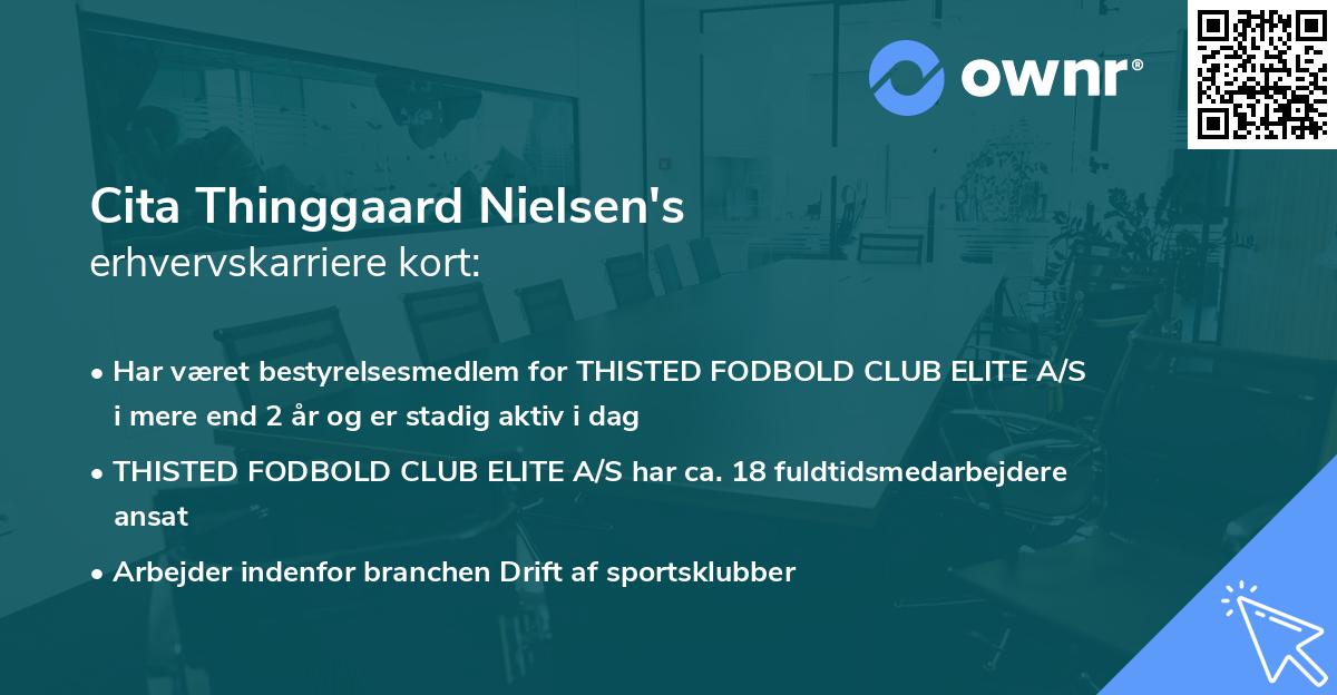 Cita Thinggaard Nielsen's erhvervskarriere kort