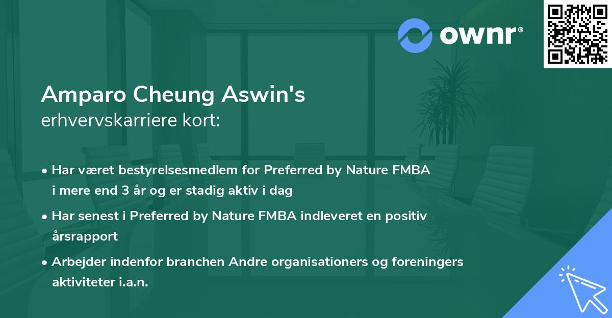 Amparo Cheung Aswin's erhvervskarriere kort