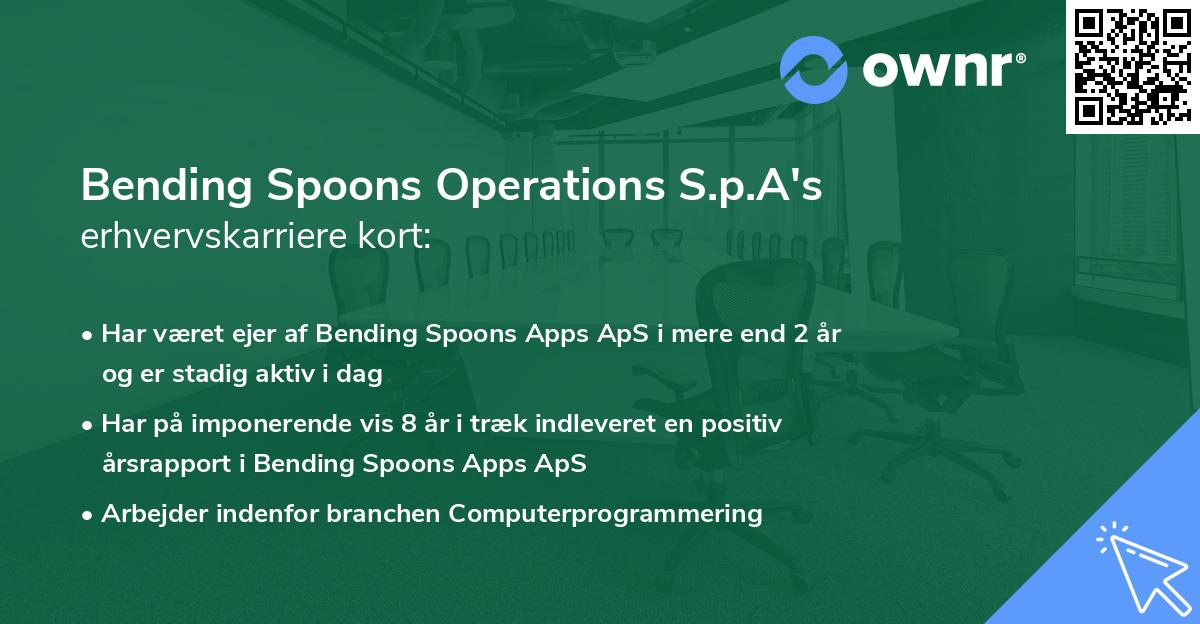 Bending Spoons Operations S.p.A's erhvervskarriere kort