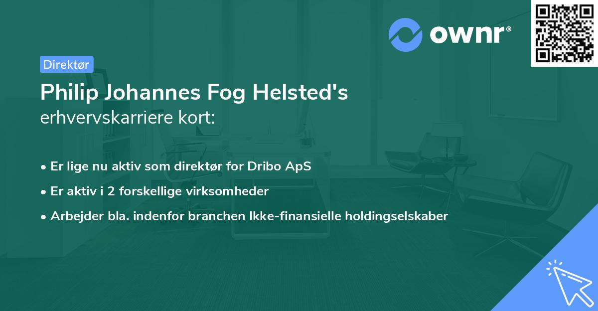 Philip Johannes Fog Helsted's erhvervskarriere kort